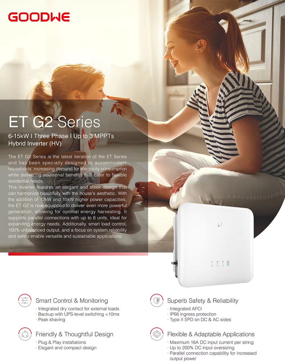 GoodWe ET G2 Series 6–15kW Three Phase Hybrid Inverter (HV)