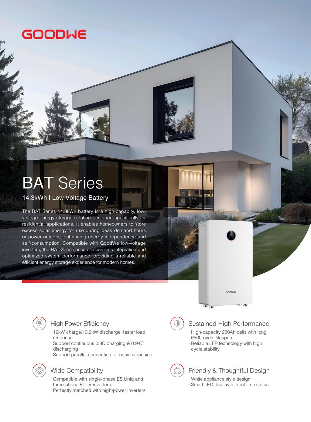 GoodWe BAT Series 14.3kWh Low Voltage Lithium Battery GW14.3-BAT-LV-G10