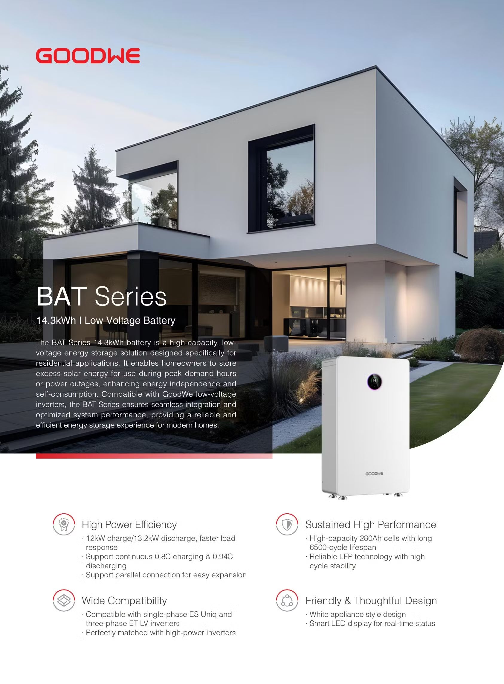 GoodWe BAT Series 14.3kWh Low Voltage Lithium Battery GW14.3-BAT-LV-G10