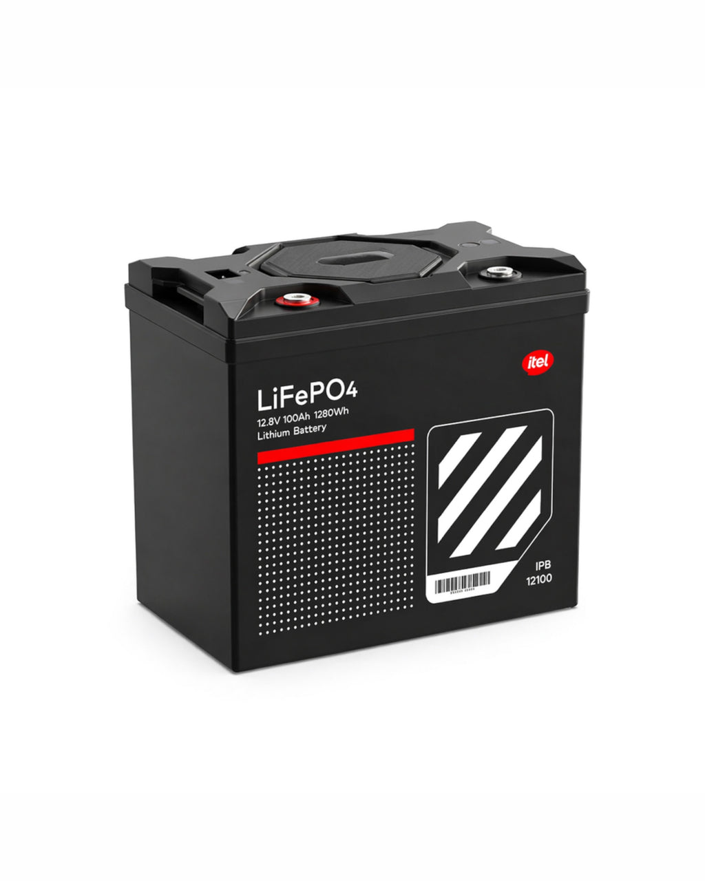 LiFePO4 battery with Del label on a white background
