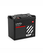 LiFePO4 battery with Del label on a white background