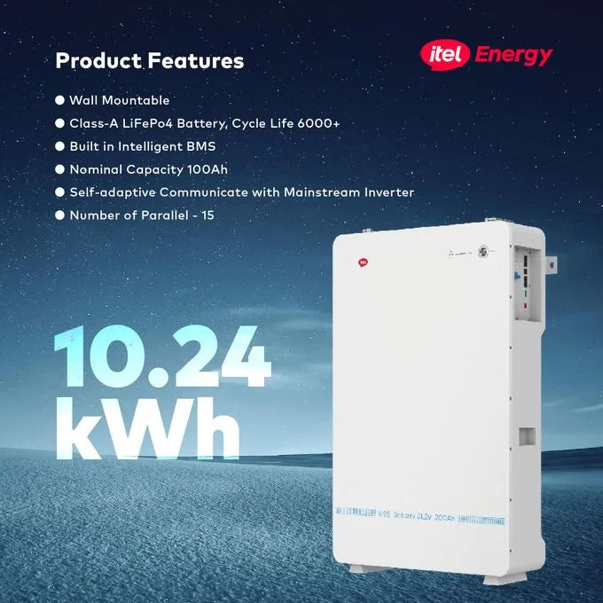 itel 51.2V 10.24kWh / 16kWh LiFePO4 Battery (IPL Series)