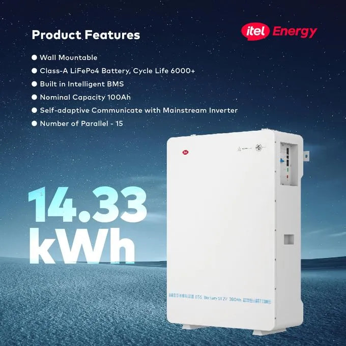 itel 51.2V 10.24kWh / 14.33kWh LiFePO4 Battery (IPL Series)
