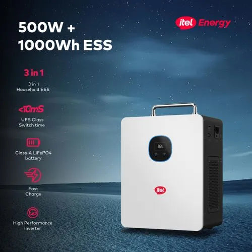 itel 500W Solar Generator 1000Wh Lithium Battery IESS-05K10N