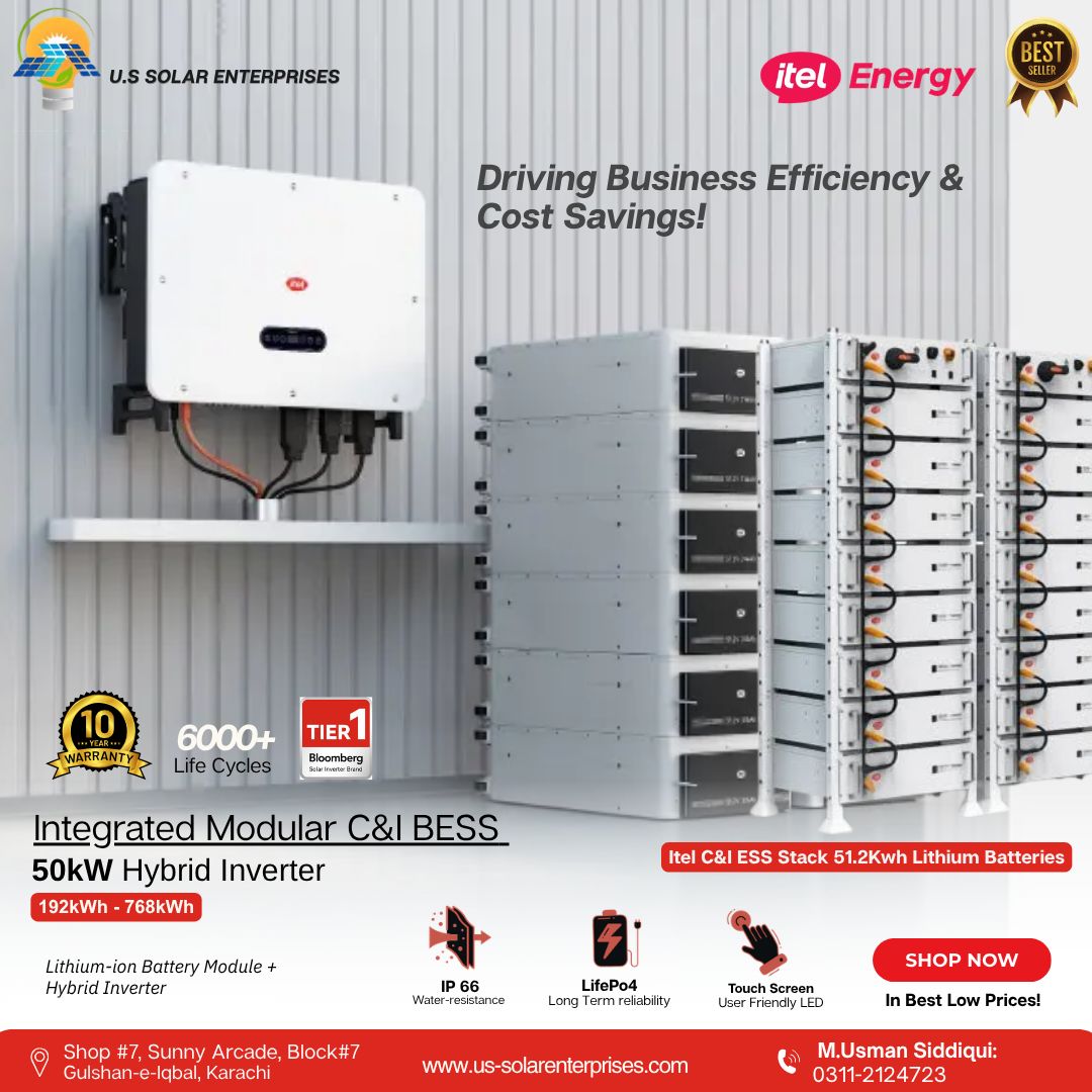 Itel C&I BESS 50kw Inverter with 50kw battery support