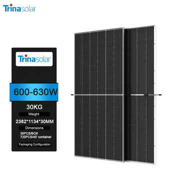 TrinaSolar 630W Solar Panel | Bifacial | Vertex N-Type